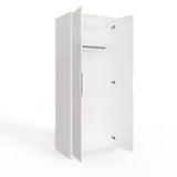 FWStyle Veloce 2 Door Double Wardrobe - White Gloss, Quick Click Assembly