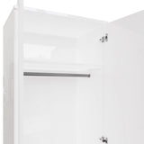 FWStyle Veloce 2 Door Double Wardrobe - White Gloss, Quick Click Assembly
