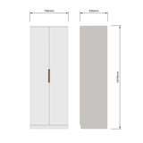 FWStyle Veloce 2 Door Double Wardrobe - White Gloss, Quick Click Assembly