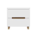 FWStyle Veloce 2 Drawer Bedside Cabinet - White Gloss, Quick Click Assembly