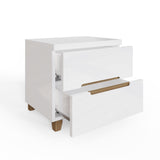 FWStyle Veloce 2 Drawer Bedside Cabinet - White Gloss, Quick Click Assembly