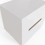 FWStyle Veloce 2 Drawer Bedside Cabinet - White Gloss, Quick Click Assembly