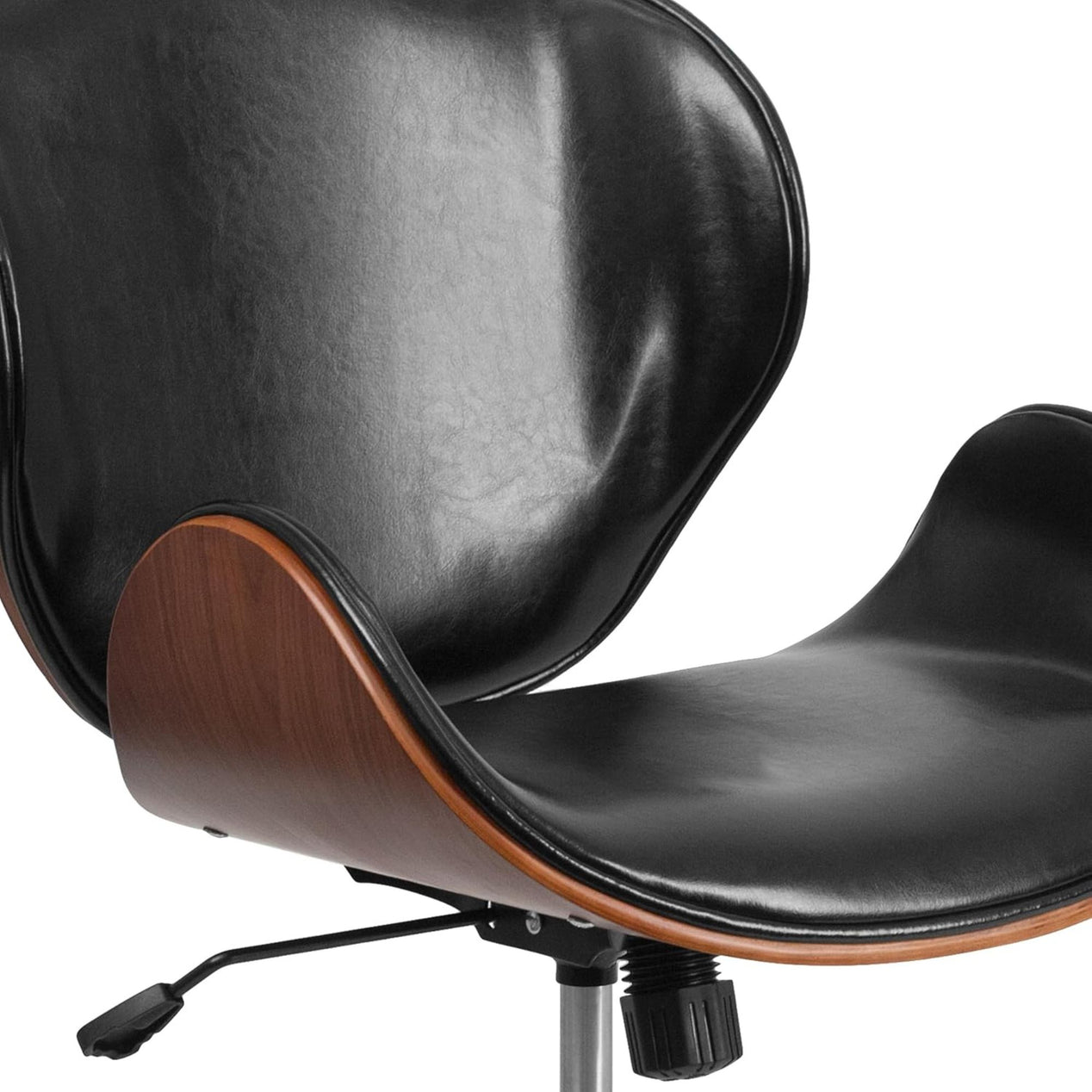 Black and Walnut Designer Office Chair