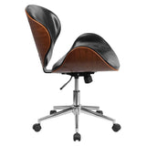 Black and Walnut Designer Office Chair