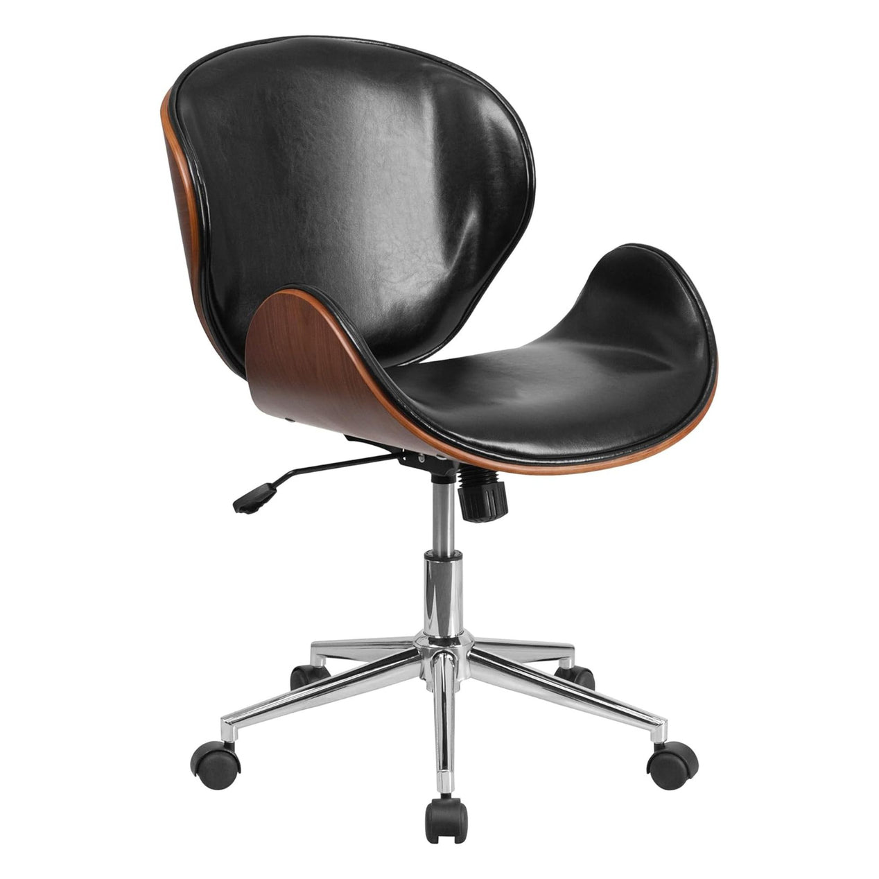 Black and Walnut Designer Office Chair