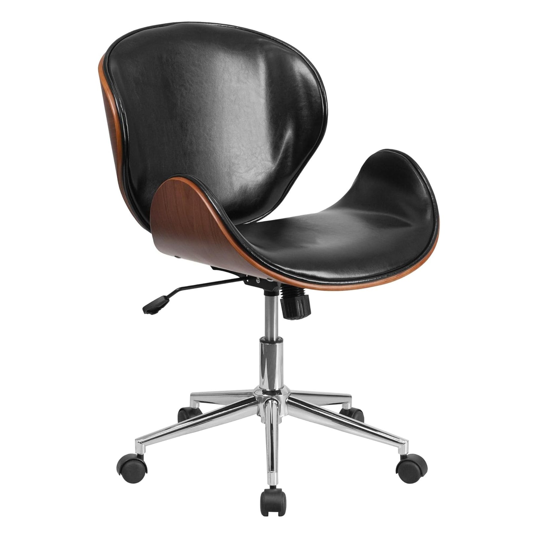 Black and Walnut Designer Office Chair