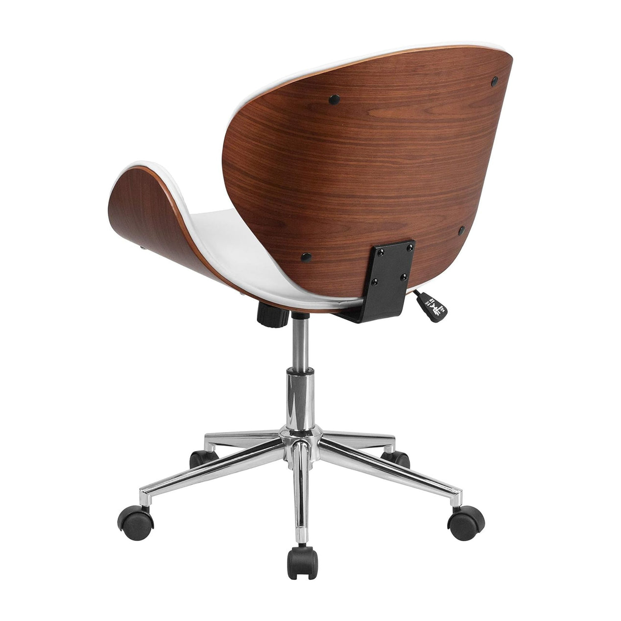 White and Walnut Designer Office Chair