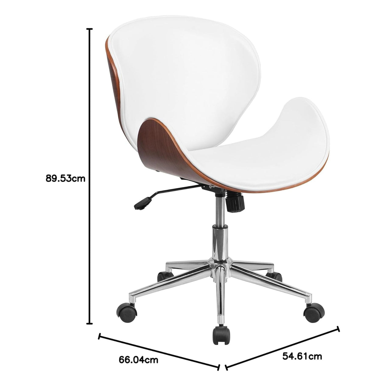White and Walnut Designer Office Chair