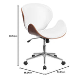 White and Walnut Designer Office Chair