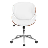 White and Walnut Designer Office Chair
