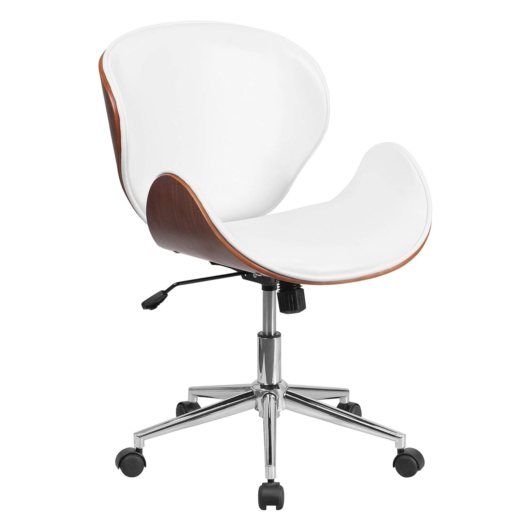 White and Walnut Designer Office Chair