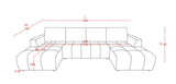 Shanghai Luxury Green U Shape Corner Sofabed