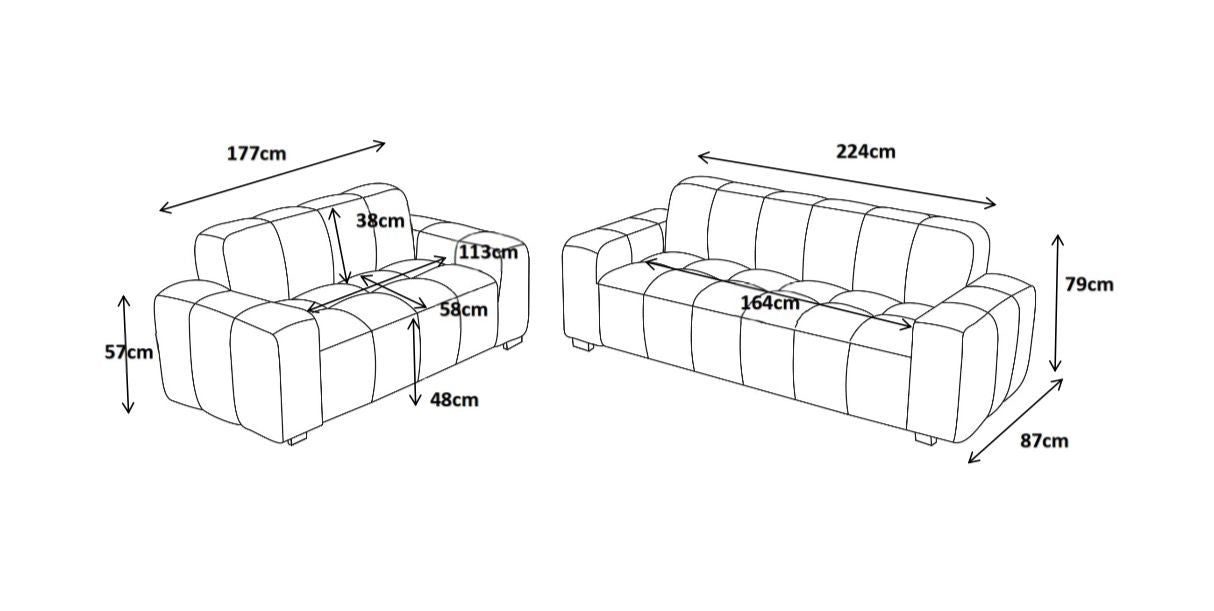 Paris Sofa Beige 2 Seater