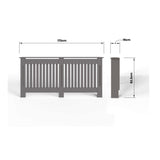 FWStyle Vertical Slat Extra Large MDF Grey Radiator Cover