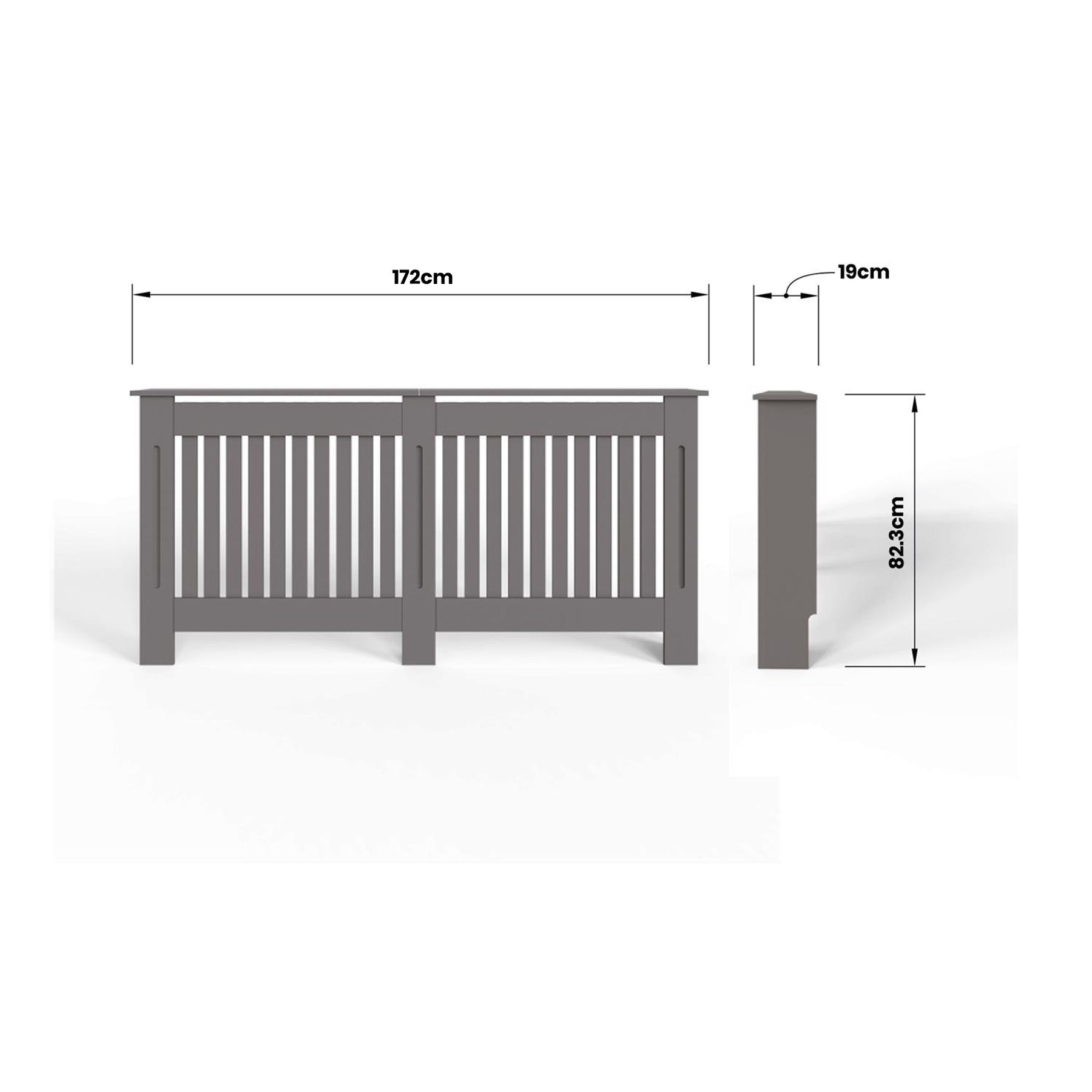 FWStyle Vertical Slat Extra Large MDF Grey Radiator Cover