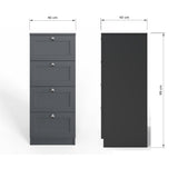 FWStyle Artus Shaker 4 Drawer Chest Of Drawers Matt Grey