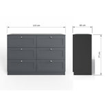 FWStyle Artus Shaker 6 Drawer Chest Of Drawers Matt Grey