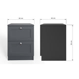 FWStyle Artus Shaker 2 Drawer Bedside Table Nightstand Matt Grey