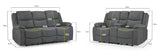 Harald Electric Recliner Sofa Graphite 3+2 Seater
