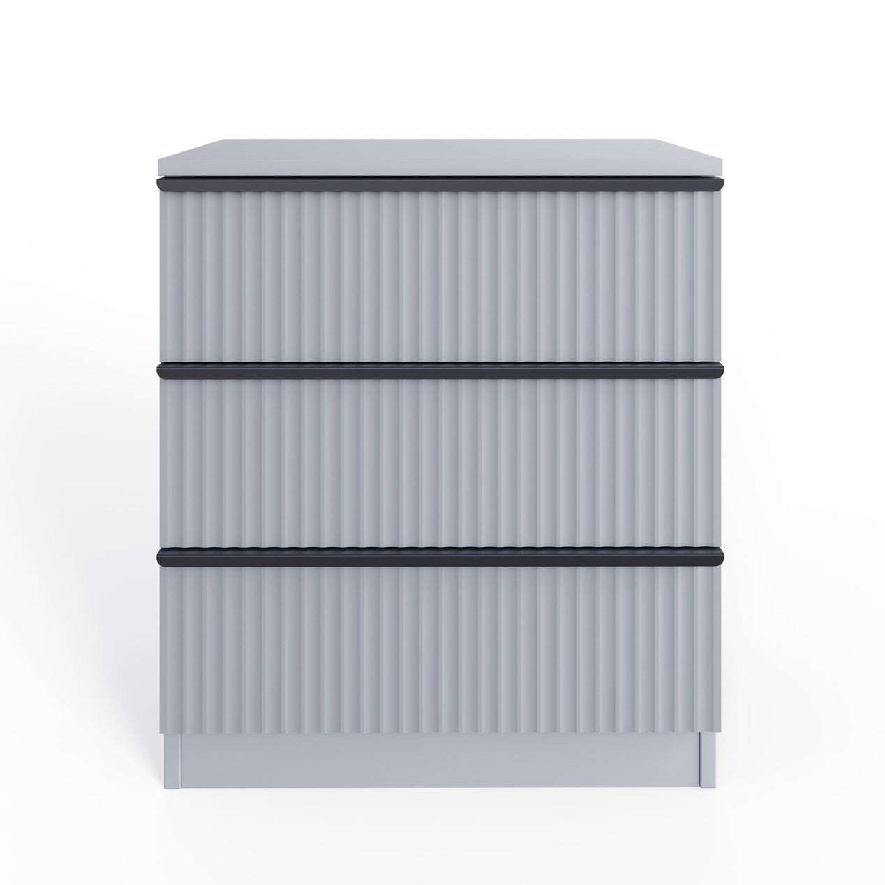FWStyle Lania Ripple Ridged 3 Drawer Chest Of Drawers Matt Grey