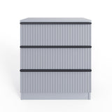 FWStyle Lania Ripple Ridged 3 Drawer Chest Of Drawers Matt Grey