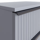 FWStyle Lania Ripple Ridged 3 Drawer Chest Of Drawers Matt Grey