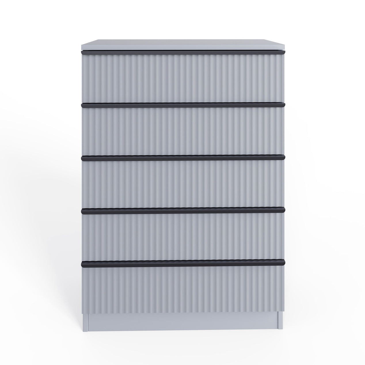 FWStyle Lania Ripple Ridged 5 Drawer Chest Of Drawers Matt Grey