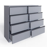 FWStyle Lania Ripple Ridged 8 Drawer Chest Of Drawers Matt Grey