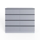 FWStyle Lania Ripple Ridged 8 Drawer Chest Of Drawers Matt Grey