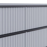 FWStyle Lania Ripple Ridged 8 Drawer Chest Of Drawers Matt Grey
