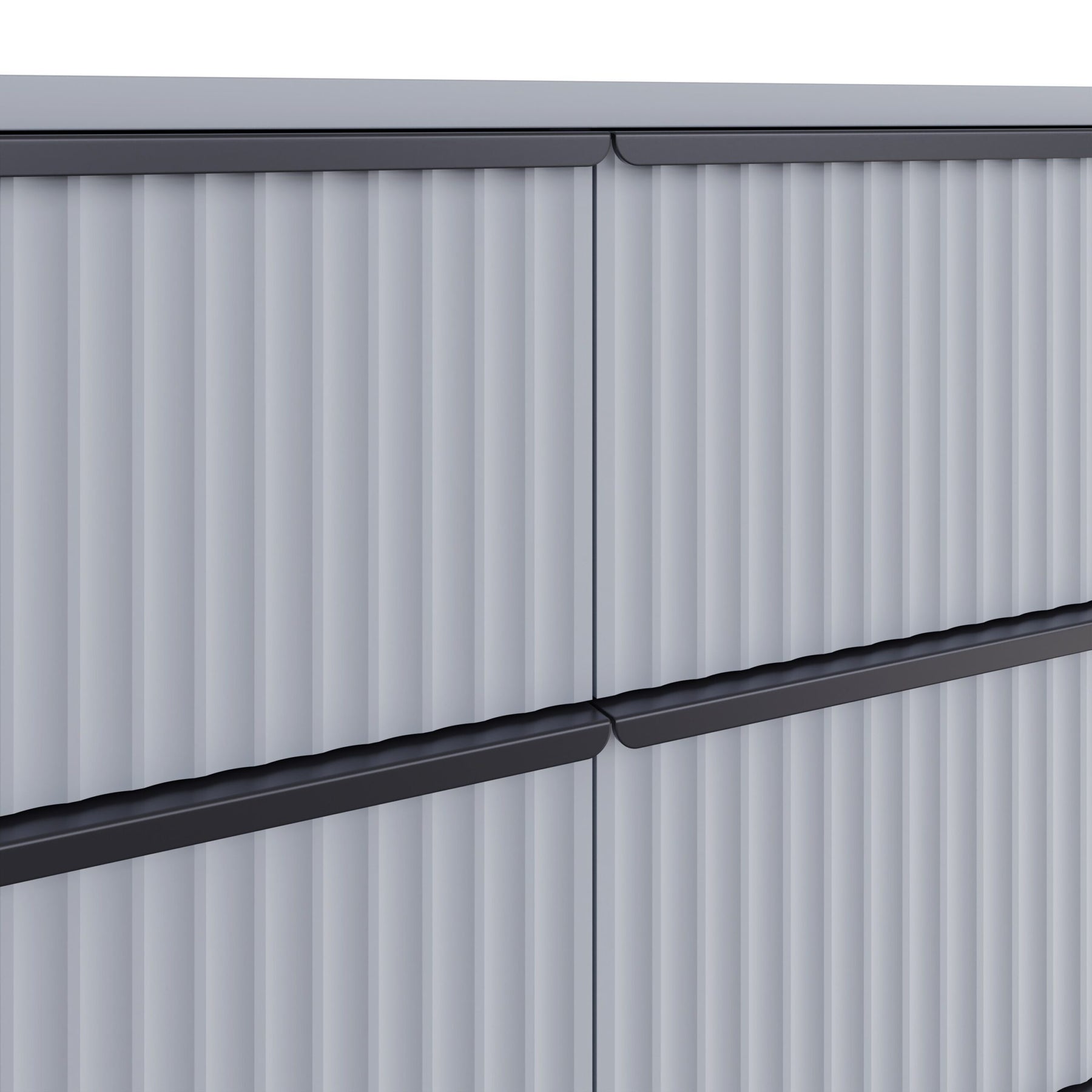 FWStyle Lania Ripple Ridged 8 Drawer Chest Of Drawers Matt Grey