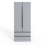 FWStyle Lania Ripple Ridged 2 Door 2 Drawer Combination Wardrobe Matt Grey