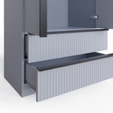FWStyle Lania Ripple Ridged 2 Door 2 Drawer Combination Wardrobe Matt Grey