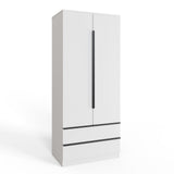 FWStyle Lania Ripple Ridged 2 Door 2 Drawer Combination Wardrobe Matt White