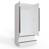 FWStyle Lania Ripple Ridged 2 Door 2 Drawer Combination Wardrobe Matt White
