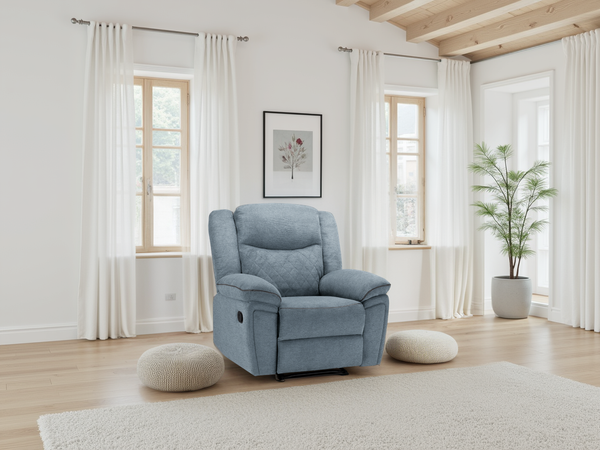 Myra Recliner Sofa Grey Fabric Armchair