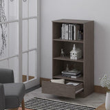 FWStyle Stora 3 Shelf Bookcase 120cm With Bottom Drawer - Rustic Oak