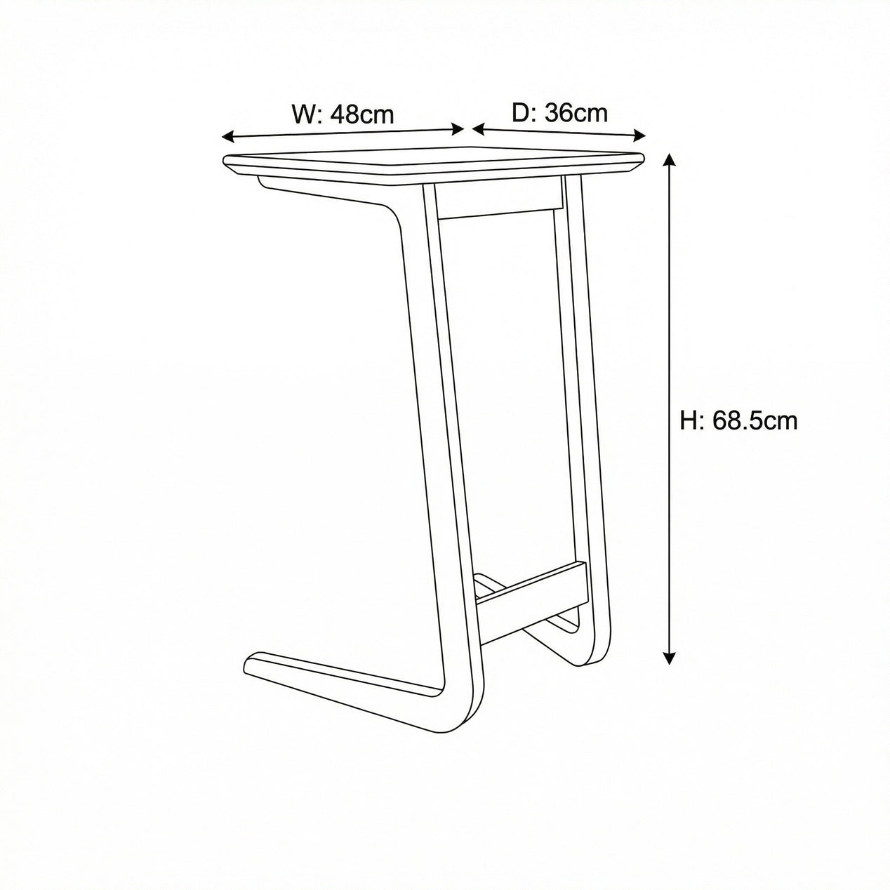 Taberno Oak Sofa Laptop Table