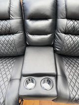 Oxford Electric Reclining Corner Sofa Black