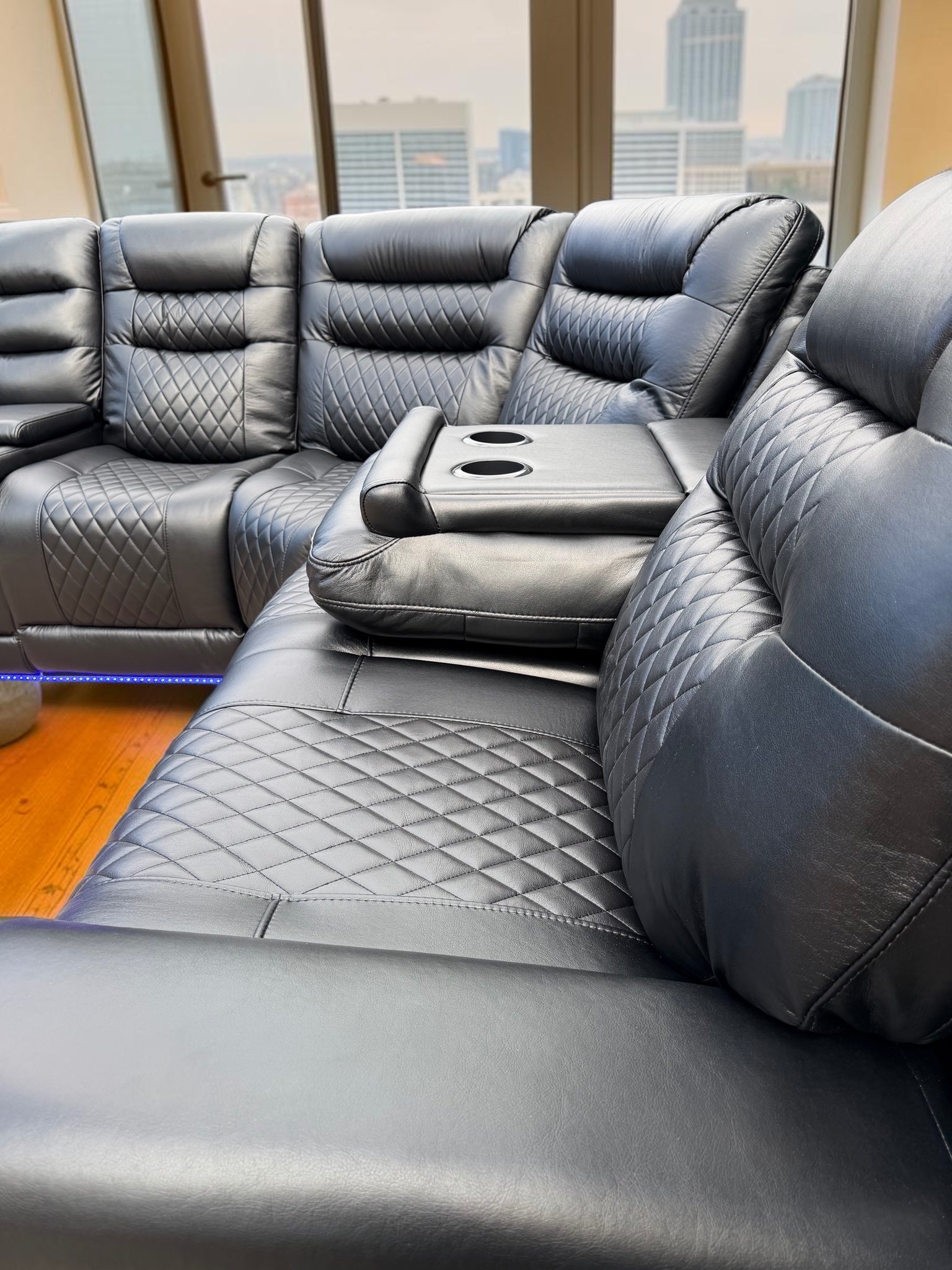 Oxford Electric Reclining Corner Sofa Black