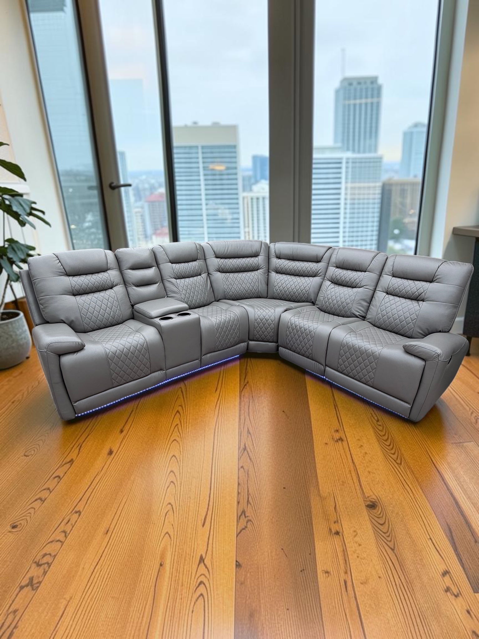 Oxford Electric Reclining Corner Sofa Grey