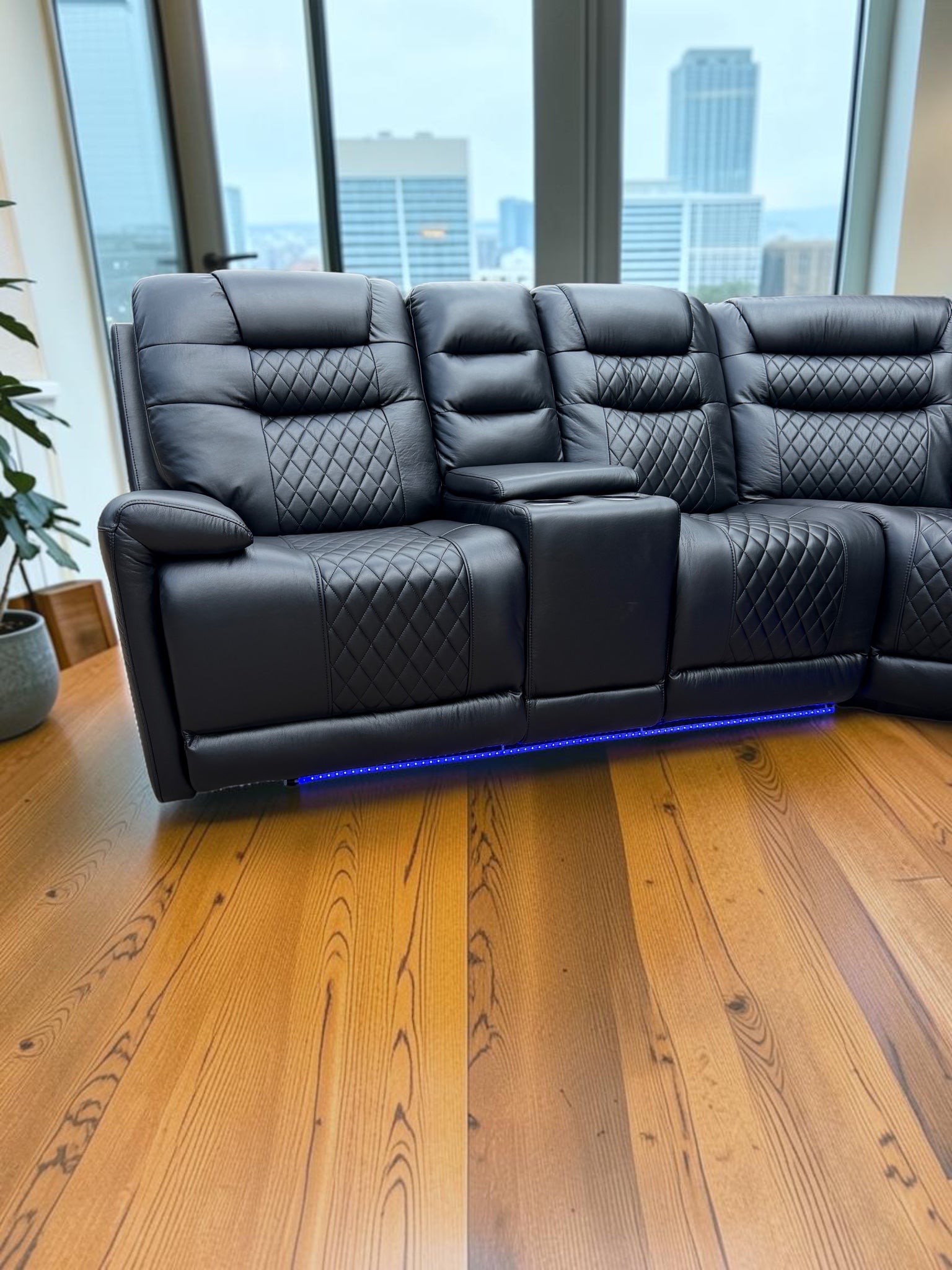 Oxford Electric Reclining Corner Sofa Black