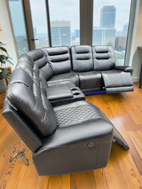 Oxford Electric Reclining Corner Sofa Black