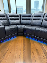 Oxford Electric Reclining Corner Sofa Black