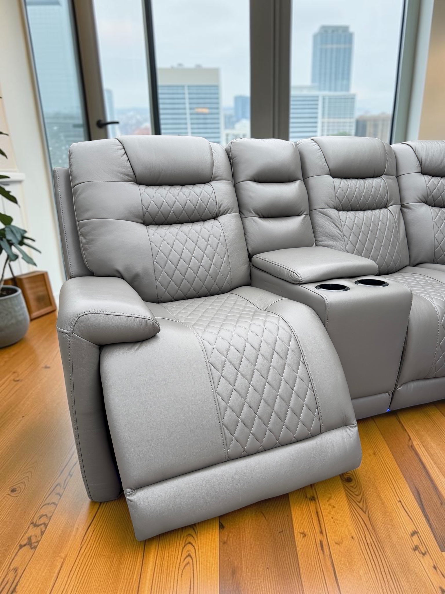 Oxford Electric Reclining Corner Sofa Grey