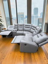 Oxford Electric Reclining Corner Sofa Grey