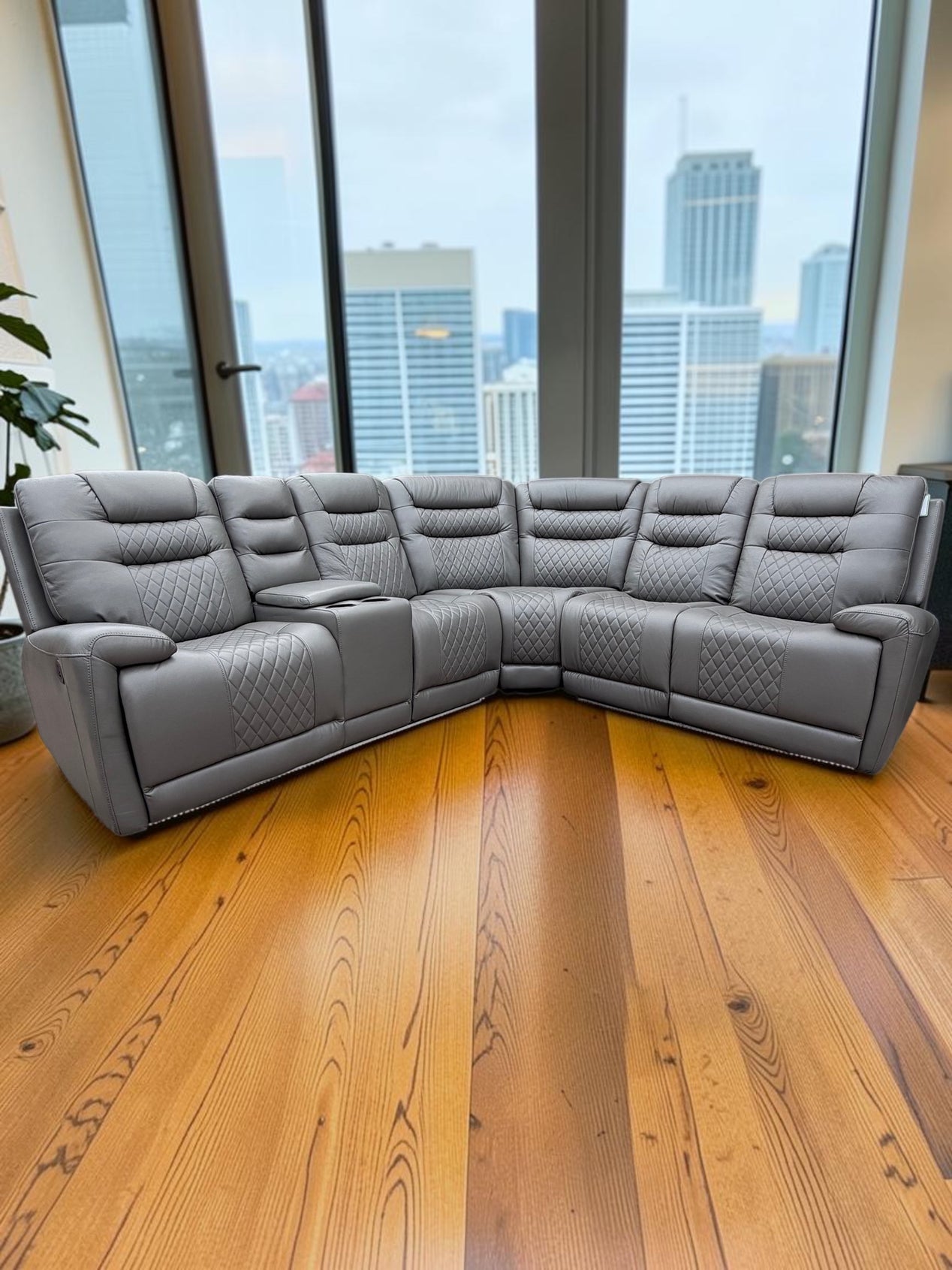 Oxford Electric Reclining Corner Sofa Grey