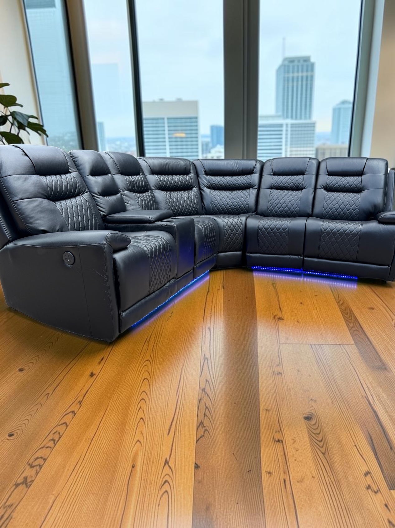 Oxford Electric Reclining Corner Sofa Black