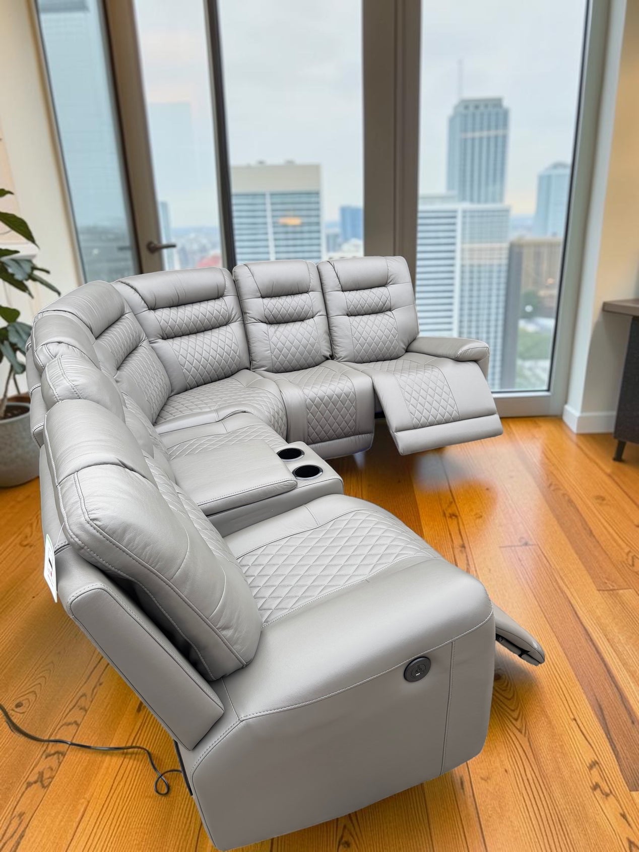 Oxford Electric Reclining Corner Sofa Grey