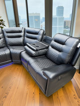 Oxford Electric Reclining Corner Sofa Black